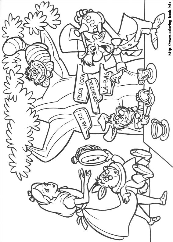 Alice in Wonderland coloring picture